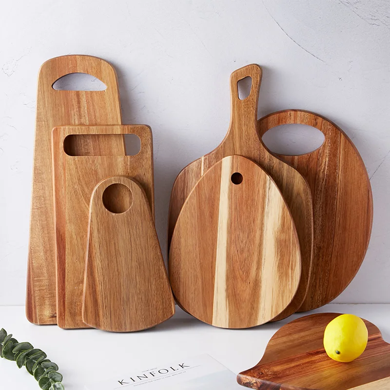 

Solid wood cutting board Acacia wood bread board complementary food board household chopping board sushi pizza tray wood