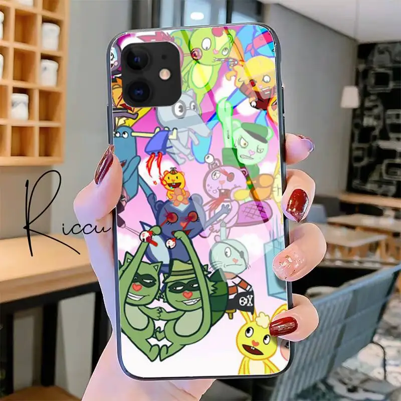 

Happy Tree Friend cartoon cute Phone Case Tempered Glass For iPhone 11 Pro XR XS MAX 8 X 7 6S 6 Plus SE 2020 12 Pro Max Mini