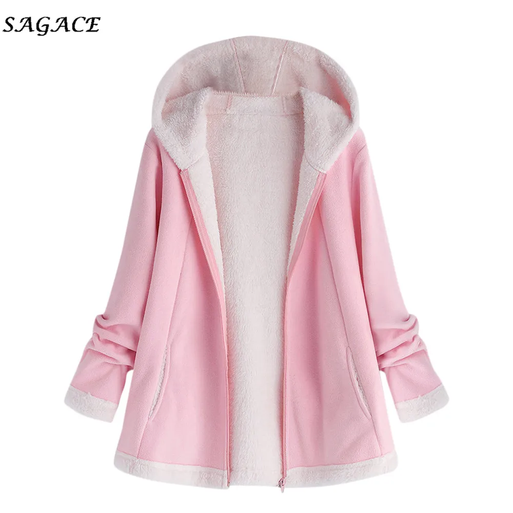 Одежда Sagace пальто женские зимние теплые модные Удлиненные Пальто с капюшоном и