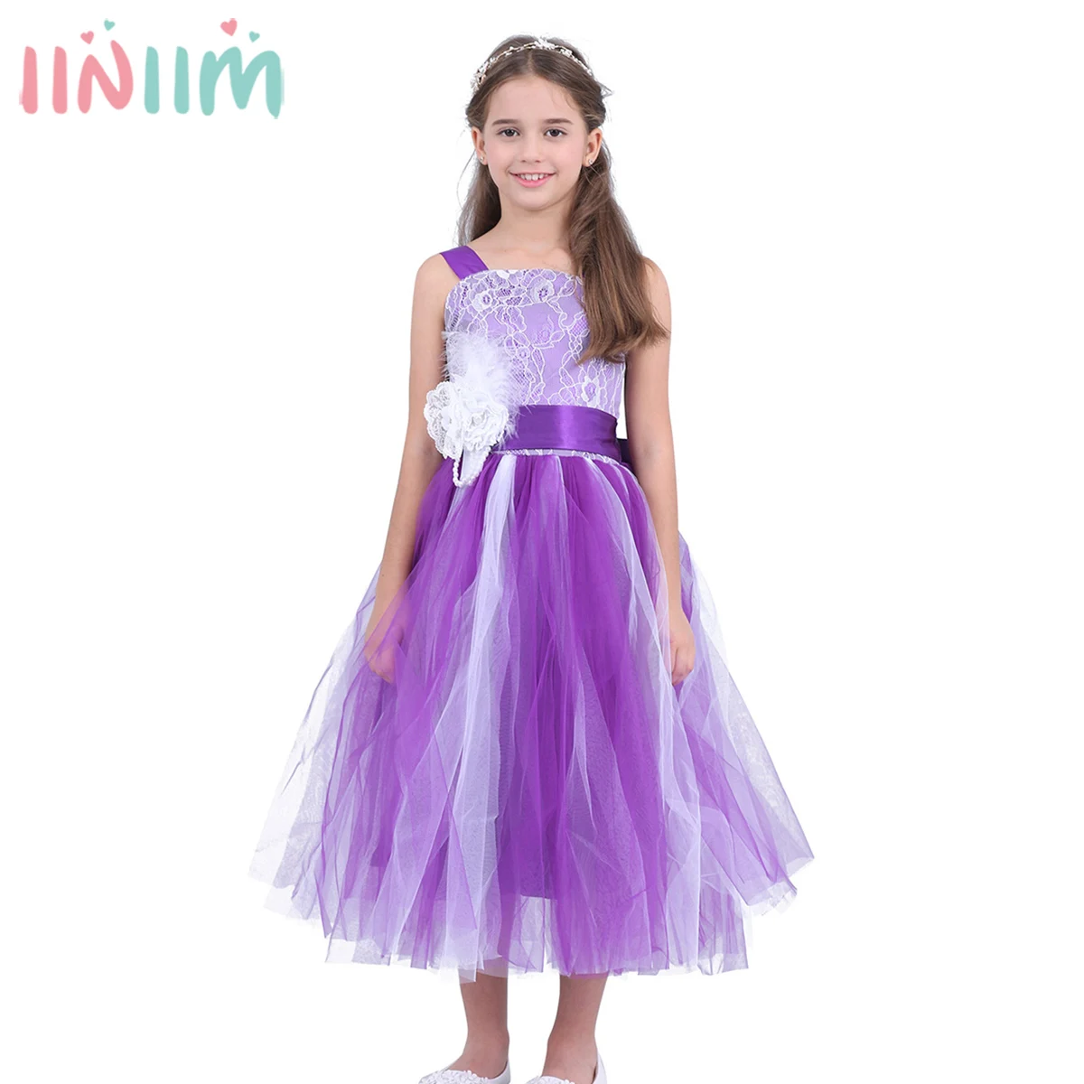 

Flower Girl Dress Toddler Kids Dresses for Girls Pageant Wedding Party Crossed Back Dress Vestido de festa Princess Formal Dress