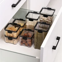 kitchen transparent storage box household food dry goods sealed cans whole grains plastic storage box square storage can