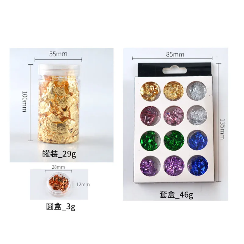 Блестящий лист из золотой фольги чешуйчатая Роскошная Смола формы для искусства