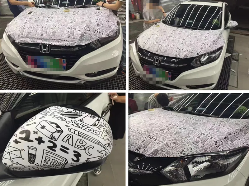 

Graffiti body color change film Matte vehicle sticker Star personality graffiti car and motorcycle carbon fiber film