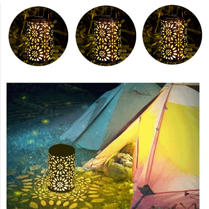 

LED Garden Decoration Outdoor Solar Light Hollow Retro Copper Color Metal Fairy Light for Garden Street Patio Solar Battery Lamp
