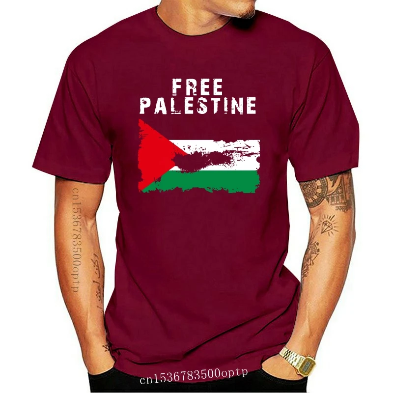 

Free Palestine Tshirts Pictures Knitted Comical Costume Men Tshirt Spring Slogan Round Neck Graphic