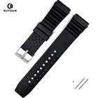 Ремешок силиконовый для наручных часов, резиновый сменный Браслет для электронных часов, с серебристой пряжкой из нержавеющей стали, 20 мм