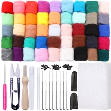 MIUSIE 20/36/50 Colors Needle Felting Kit Wool Felting Tools Handmade Felt Needle  Felting Fabric Materials Accessories