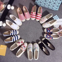 spring summer new graffiti cloth shoes womens shallow mouth low top breathable casual light comfortable flat womens shoes