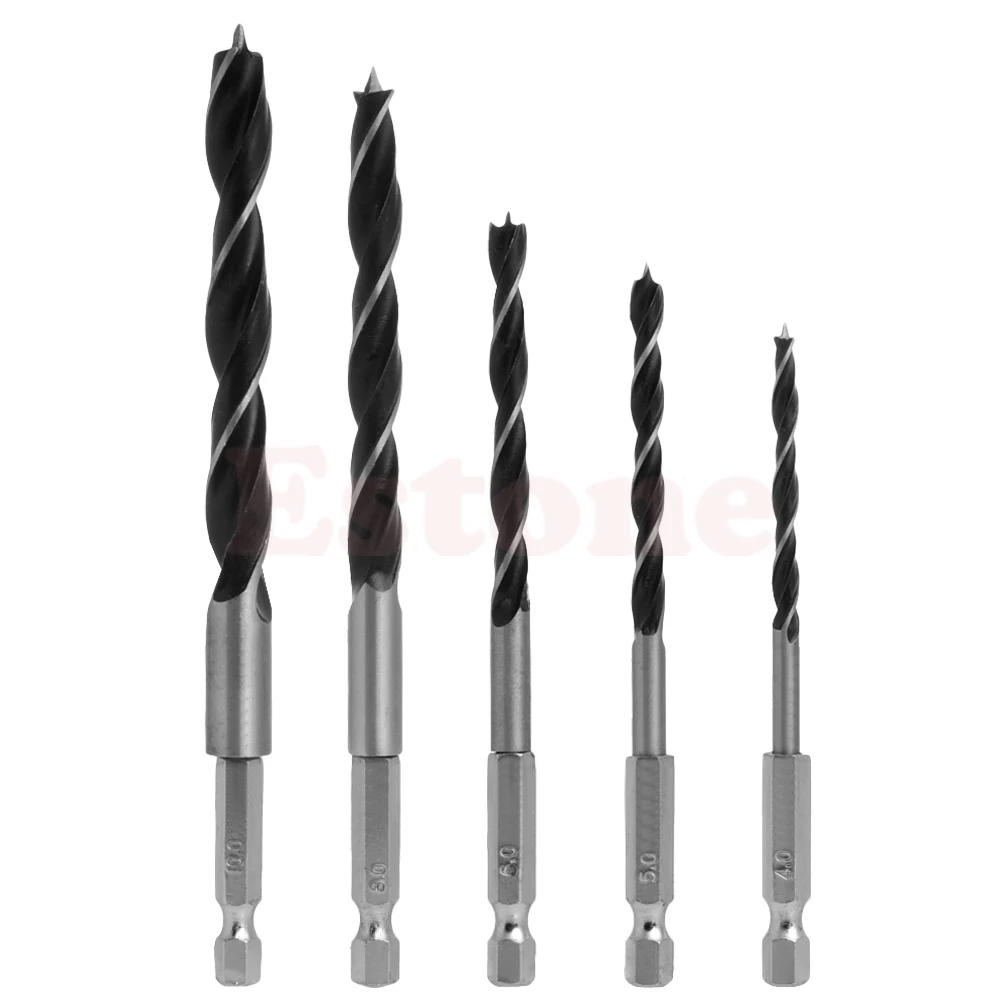

1/4" Hex Shank Wood HCS Drill Bit Set Quick Change Metal Tools 5PCS/SET J24