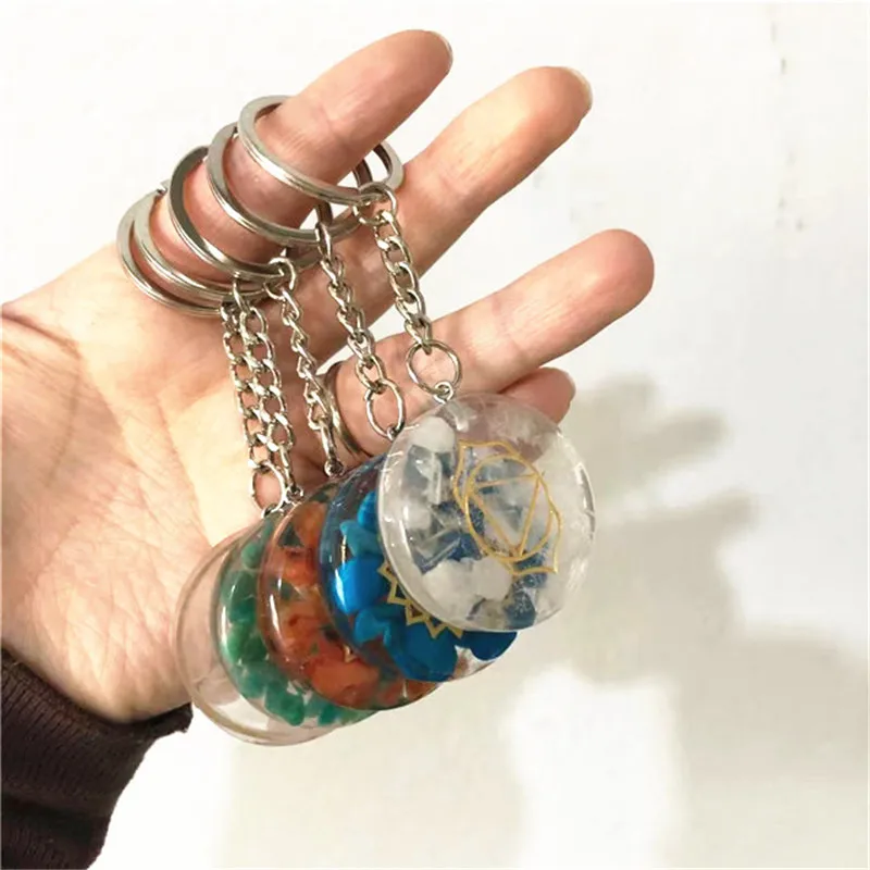 

Рейки натуральный камень скошенный гравий чакра ручной Orgone кулон брелки этнические заживляющие кристаллы смола держатель для ключей аксес...