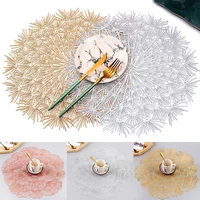 38cm nordic hollow dandelion placemat pvc table mat hotel supplies creative round bronzing heat insulation placemat household