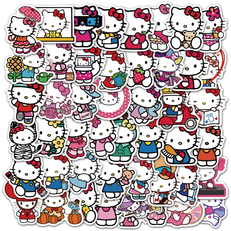50 шт. водостойкие Мультяшные наклейки Hello Kitty|Игровые фигурки и трансформеры| |