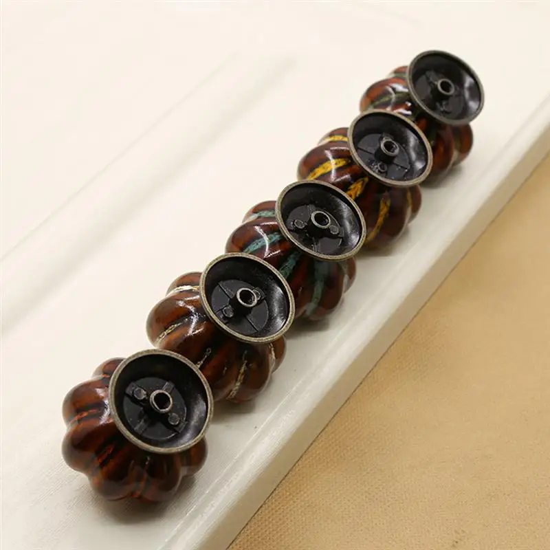 6 шт керамические ручки Тыква дизайн ящика дверные для мебели шкафа|Ручки шкафов|