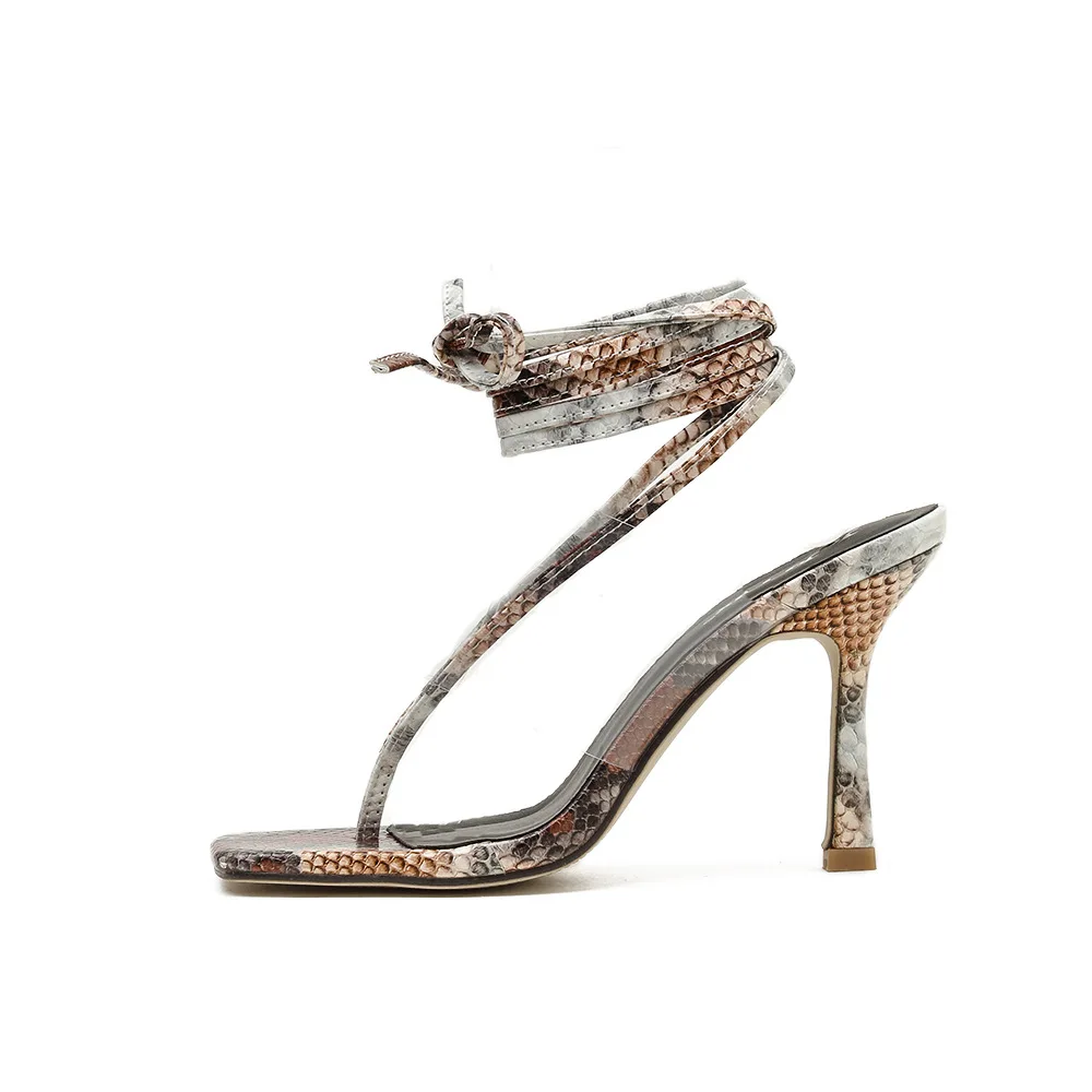 

Straight new transparent clip ANKLE STRAP HIGH HEEL SANDALS