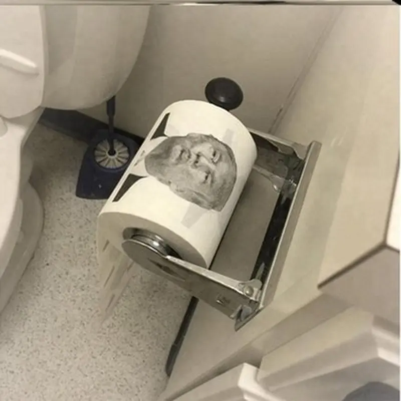 Горячая Дональд Трамп Туалет Бумага принт Забавный рулон ткани подарок розыгрыш