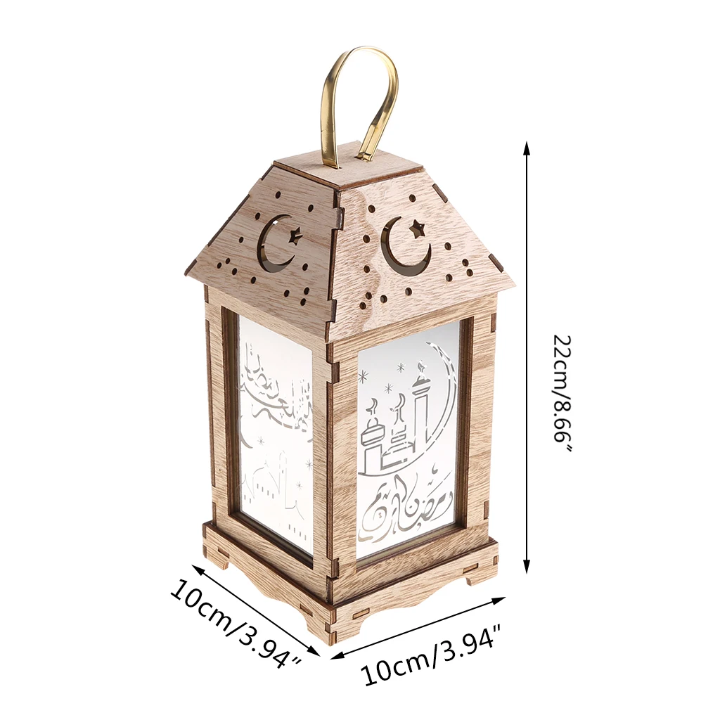 

Xiuinserty Decorative Lights Wood Ramadan Palace Lamp , Ramadan Decorations Lights Mubarak for Hanging Lantern Decor