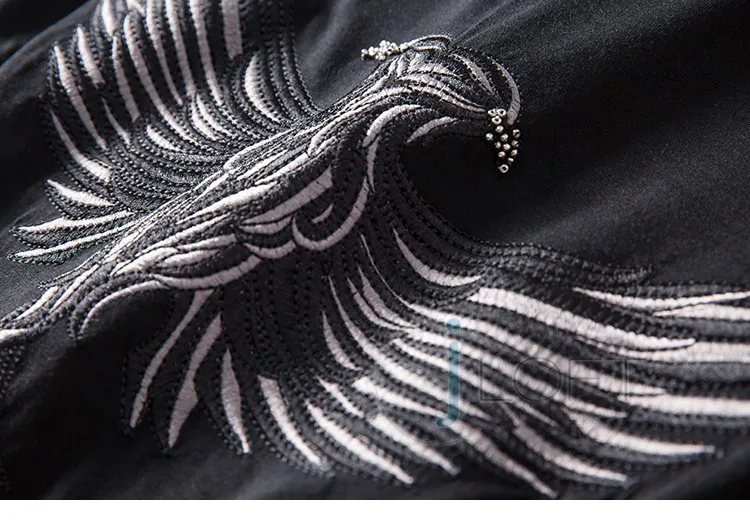 Женская футболка с вышитым двойным Орлом и коротким рукавом|Футболки| |