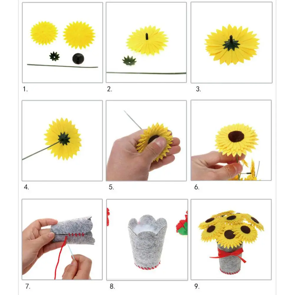 Children DIY Handmade Flower Crafts Toy Non-woven Kindergarten Manual Material Package Home Creative Decorative Bouquet | Игрушки и
