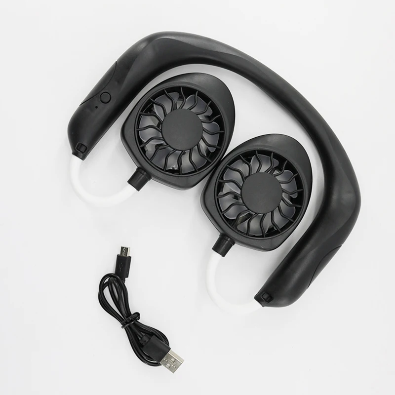 

1200mAh USB Portable Fan Hands Free Neck Fan Hanging Rechargeable Mini Sports Fans Personal Mini 3 Speed Adjustable