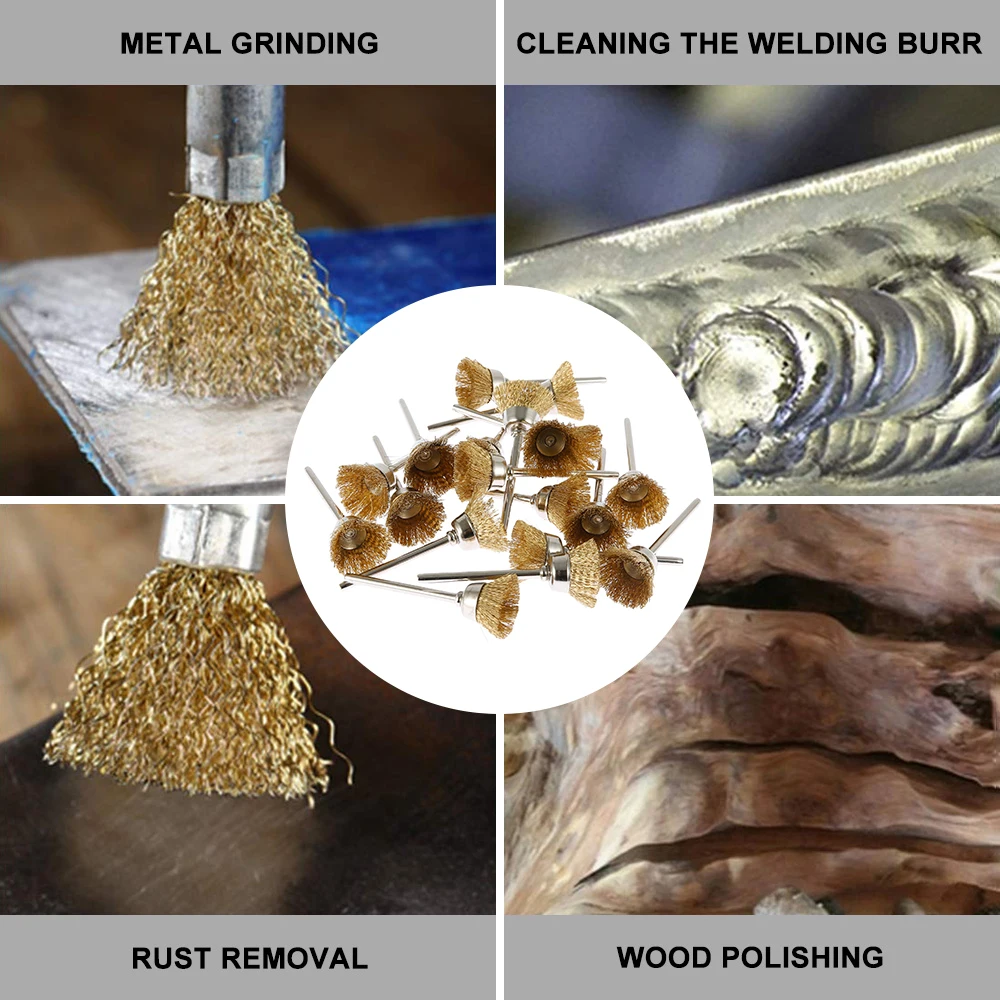 20 штук 5 мм Медный провод Кисти миска Тип металла для удаления ржавчины кисть