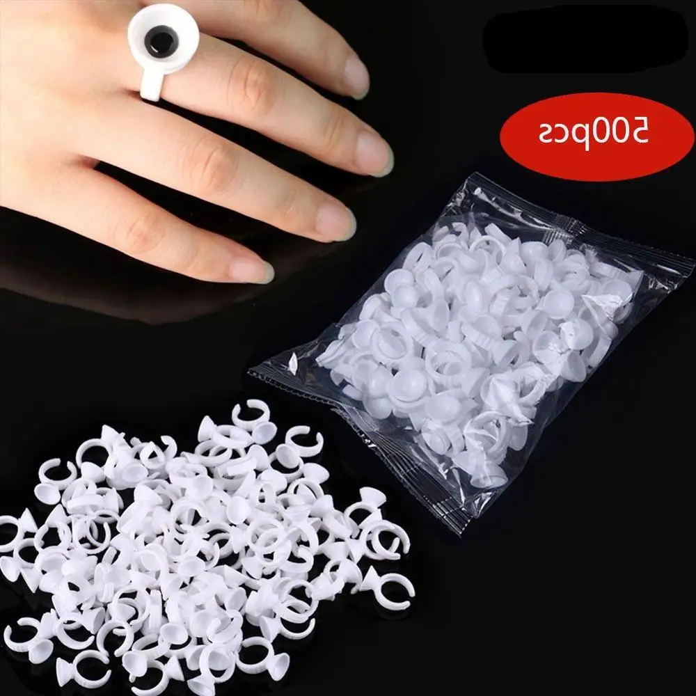 500 шт. одноразовые кольца для микроблейдинга пигментного клея держатель