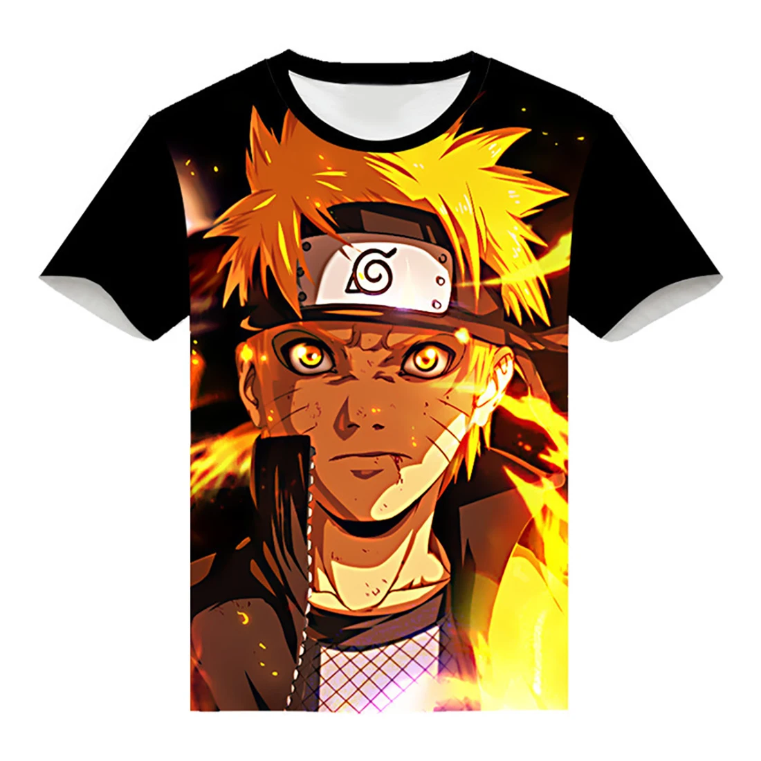 

ATSUNSET Konoha Ninja Uzumaki Anime Print T-Shirt Men Harajuku Streetwear Style T-Shirt Cotton Pullover Summer Tees