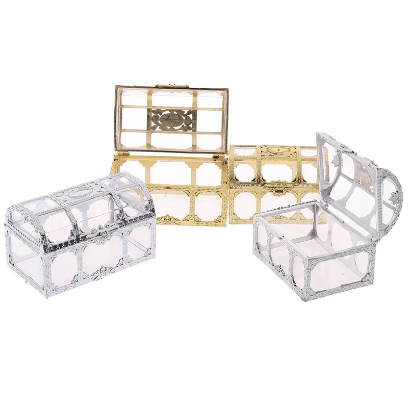 Прозрачный мини-органайзер брелок для хранения сокровища чехол дома сундук