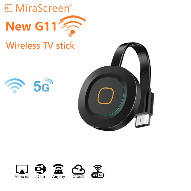 

Беспроводная ТВ-палка MiraScreen G11, HDMI-совместимая с 5G Wi-Fi-дисплеем, Miracast morring TV Stick