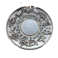 china old carved tibetan silver writing brush washer chinese gossip plates