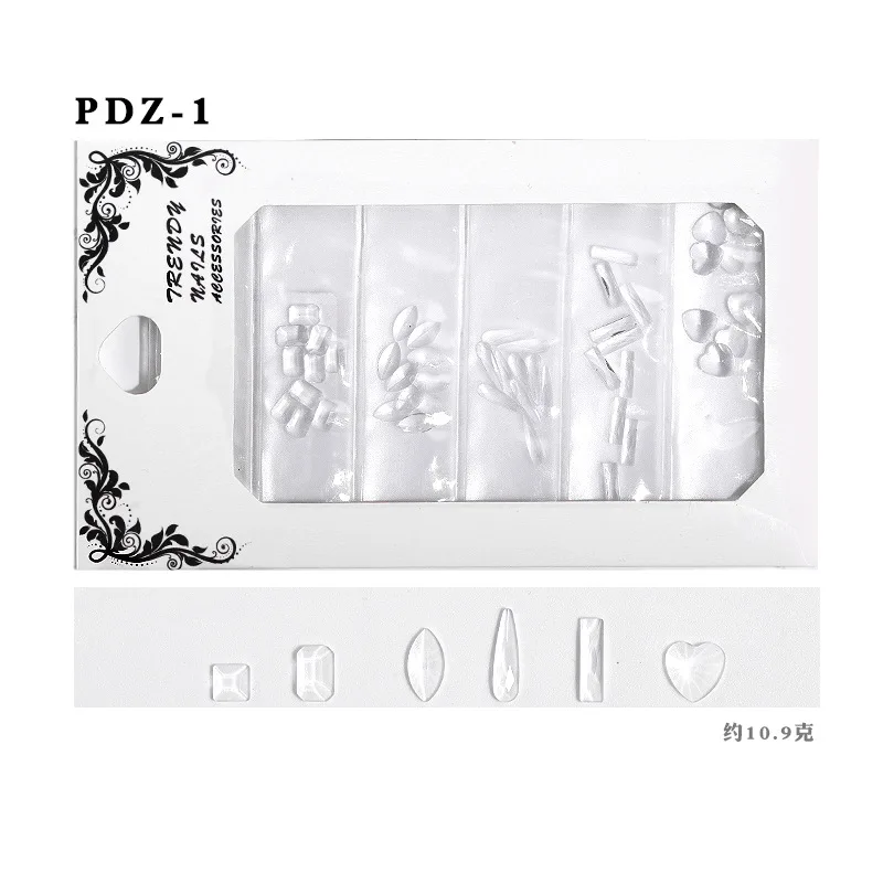 

6 Grid/set Crystal AB 3D Nail Art Rhinestones Fancy Shaped Crystals and Stones for DIY Nails Art Decoration 21 Color Available