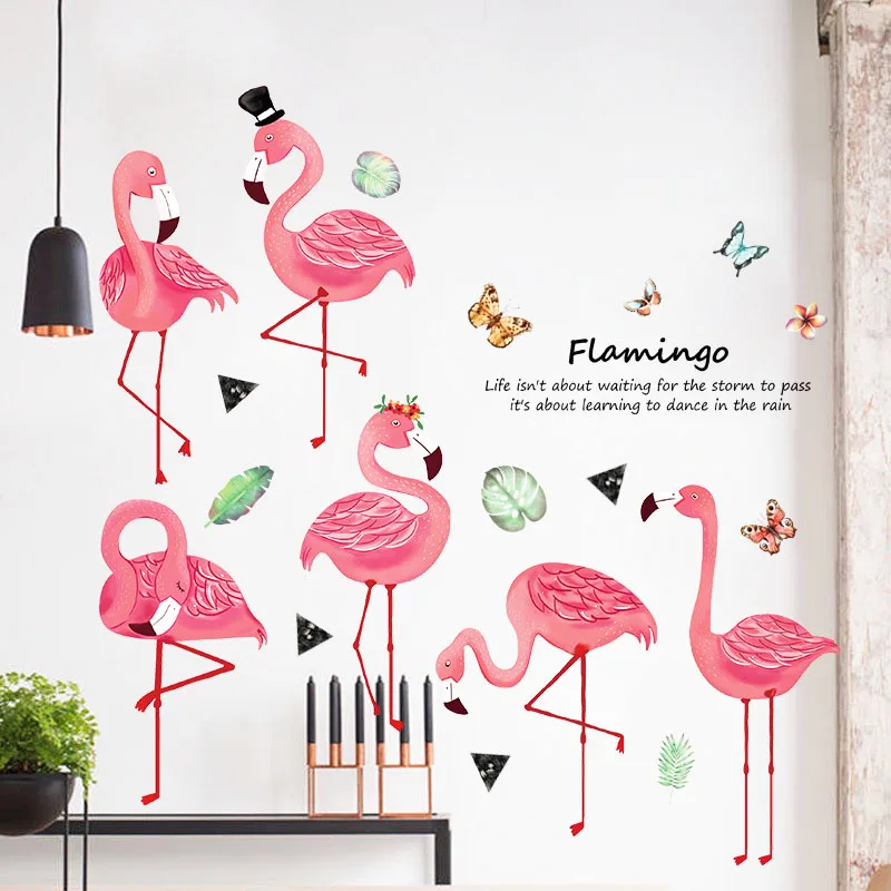 

The Flamingo Queen Wall Stickers for Living Room Kids Bedroom Nursery Decor Art Murals Baseboard Vinyl Decals Birthday Party