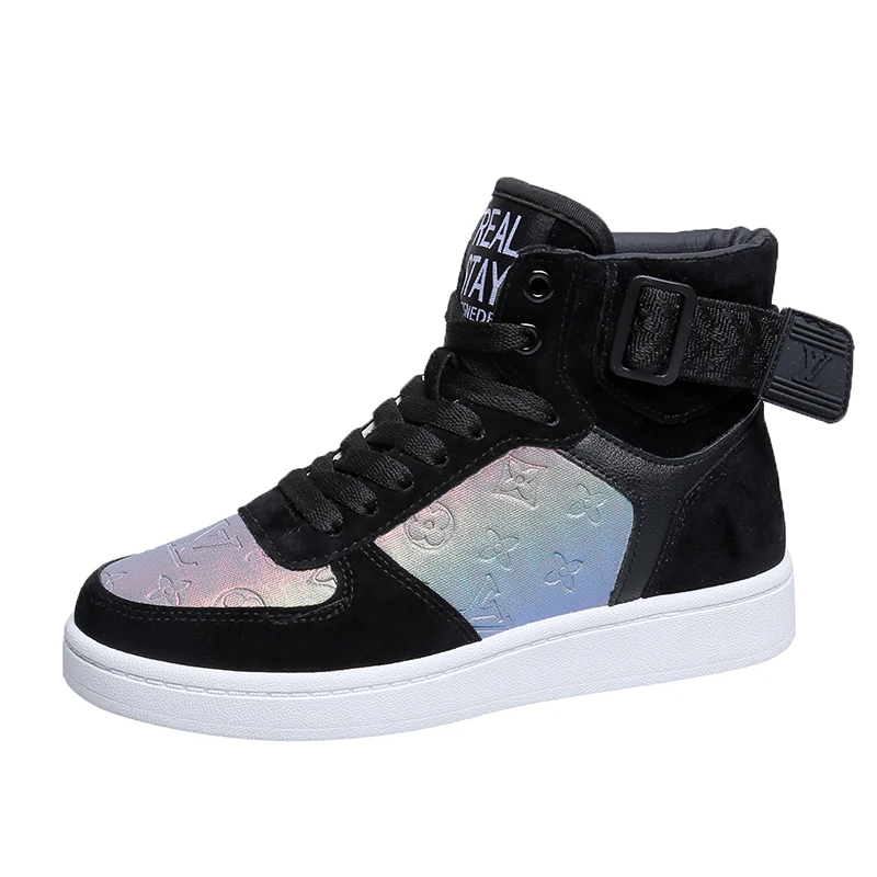 Женские высокие кроссовки из натуральной кожи модные для скейтборда женская