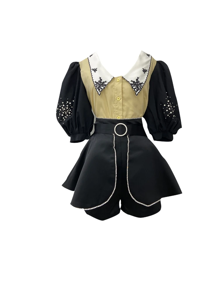 Summer Hepburn style suit light mature style women's wear 2020 new shorts, two pieces of foreign style, European goods