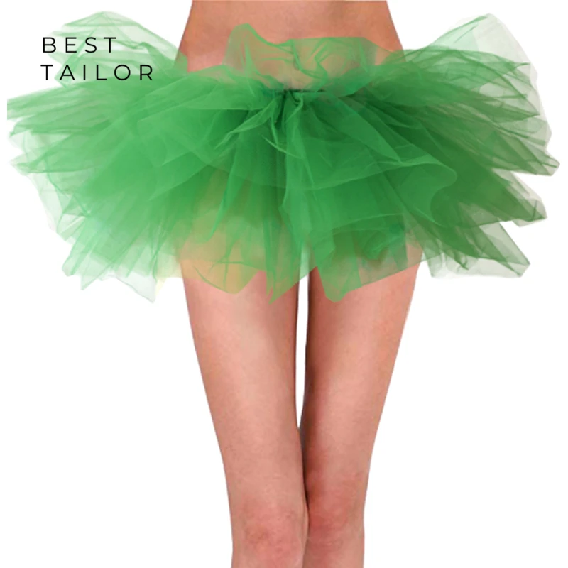 

Mini TuTu Skirt Short Petticoats 6 Layers Underskirt Green Sexy Women Dance Prom Party Slip Crinoline Mixed Colors Rockabilly