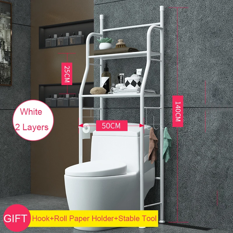 frame white 2 layers Полки над стойкой стиральная машина Туалет багаж Batnroom экономии пространства Органайзер из нержавеющей стали - Цвет: frame white 2 layers