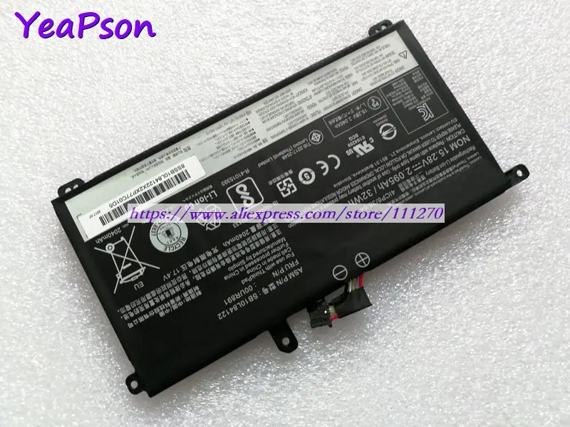 Оригинальный аккумулятор Yeapson 00UR891 00UR892 01AV493 SB10L84122 SB10L84123 15 28 в 2095 мАч для ноутбука