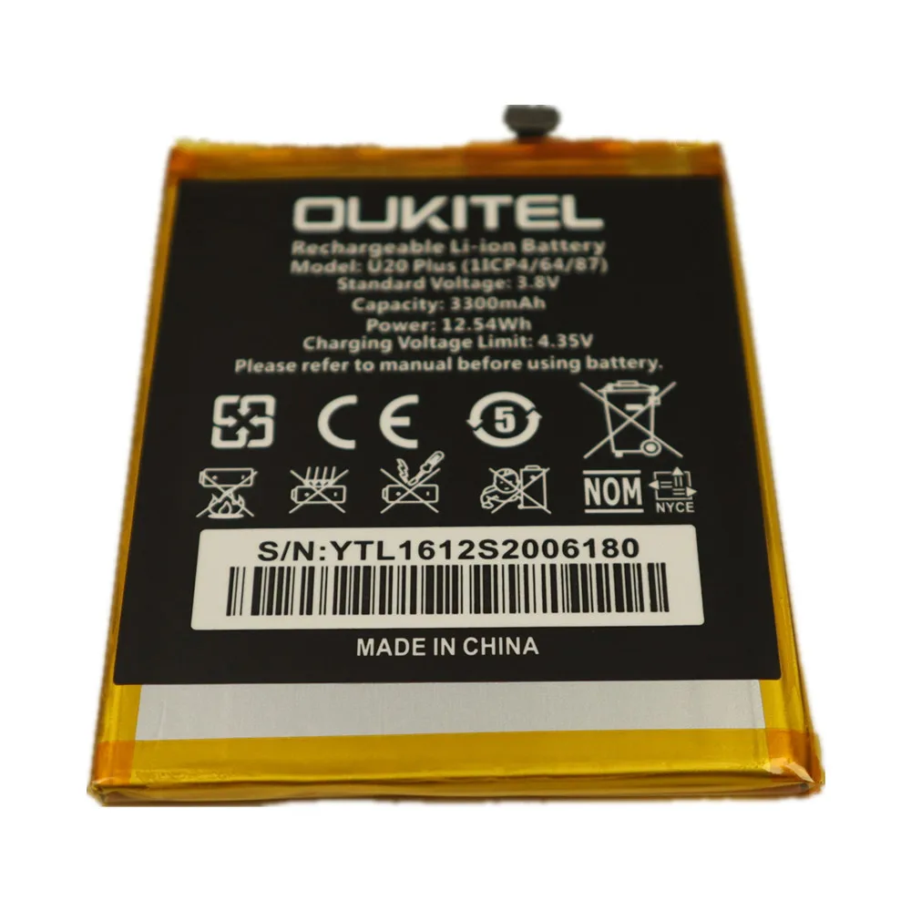 100% оригинальный сменный аккумулятор Oukitel U20 Plus новый высококачественный емкостью