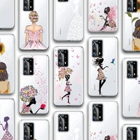 ciciber butterfly girl case for huawei p30 p40 p20 mate 40 30 20 10 honor 30 30s 20 9 pro lite p smart plus 2019 2020 silicone