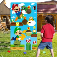 mario brother toss game with 4 bean bags fun throwing games wario carnival banner luigi outdoor indoor group sports for kids