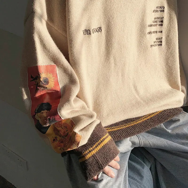 Осенне-зимний свитер мужской утепленный тренд в гонконгском ретро-стиле