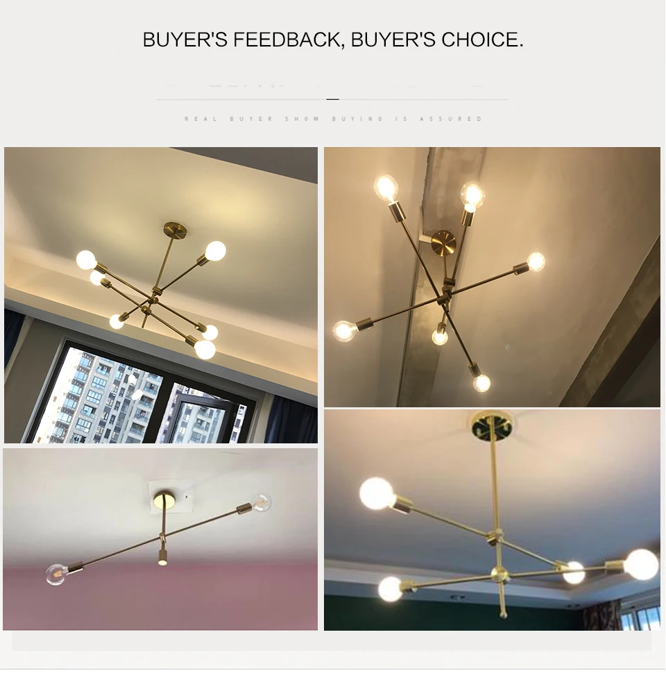 Modern Pendant Lights Lamp E27 Simple Hanging Lamp Nordic Metal Lustre hanglamp Gold Black For Living Dining Room