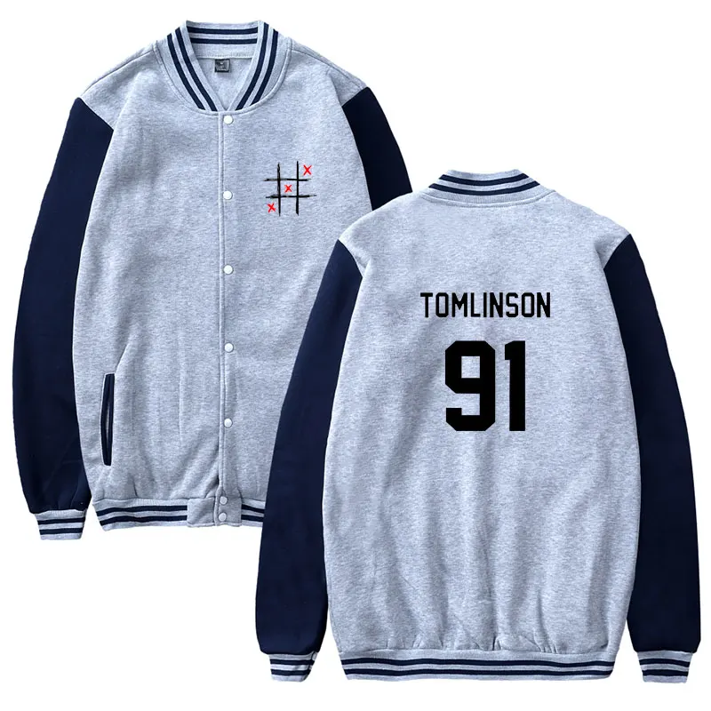

New Miss You Louis Tomlinson Jacket Coat Men Women Fashion Smiling Face Jacket Autumn Winter Casual Baseball Jacket Letter