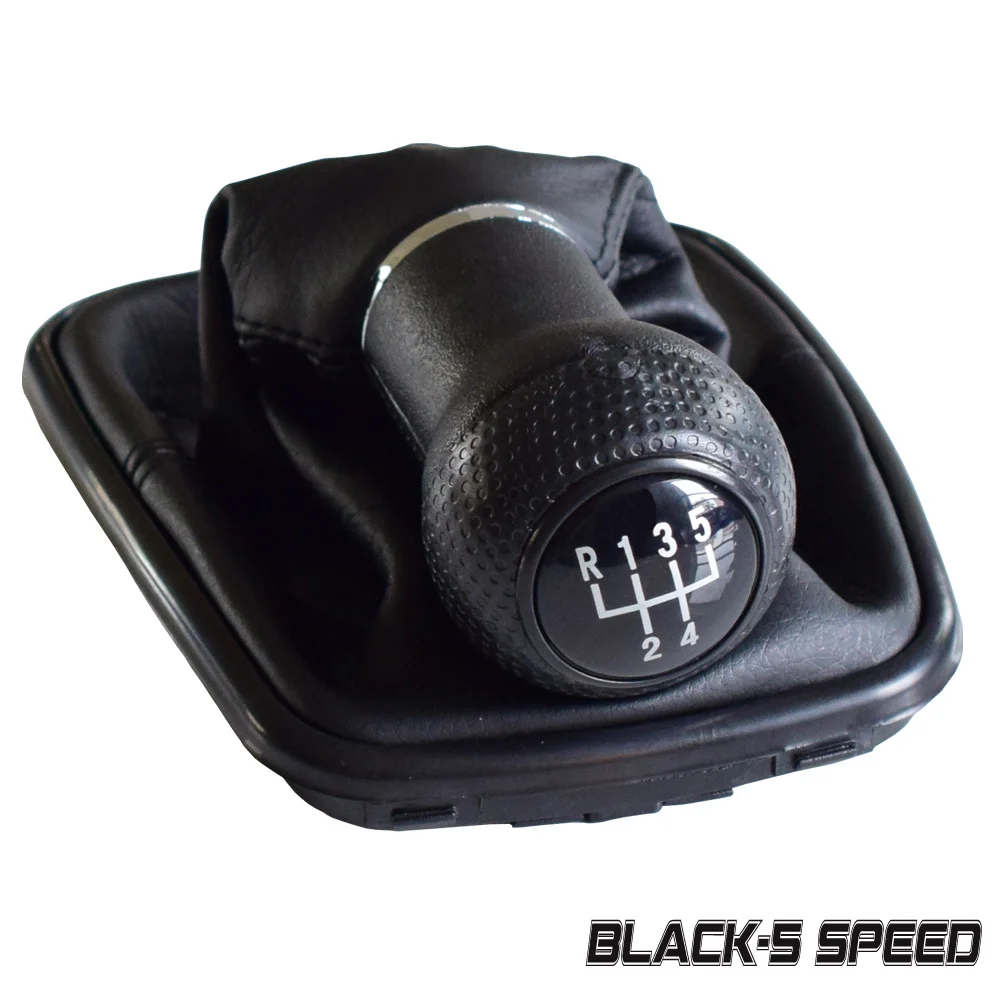 Black-5Speed 12 мм 5/6 скоростная Автомобильная ручная ручка переключения передач, рычаг переключения передач, кожаный чехол для Volkswagen VW 1999-04 MK4 IV GTI R32 Bora Jetta - Название цвета: Black-5Speed