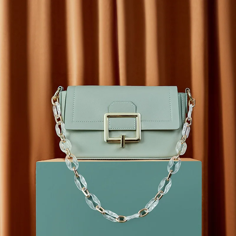 

FIRMRANCH 2020 Women's New Thick Chain One Shoulder Underarm Small Square Bag All-match Messenger Bag