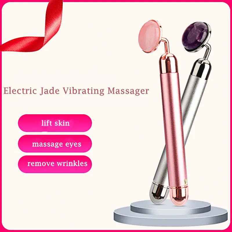 Электрический вибрирующий массажер для лица ABILYMAX Нефритовый ролик лифтинга