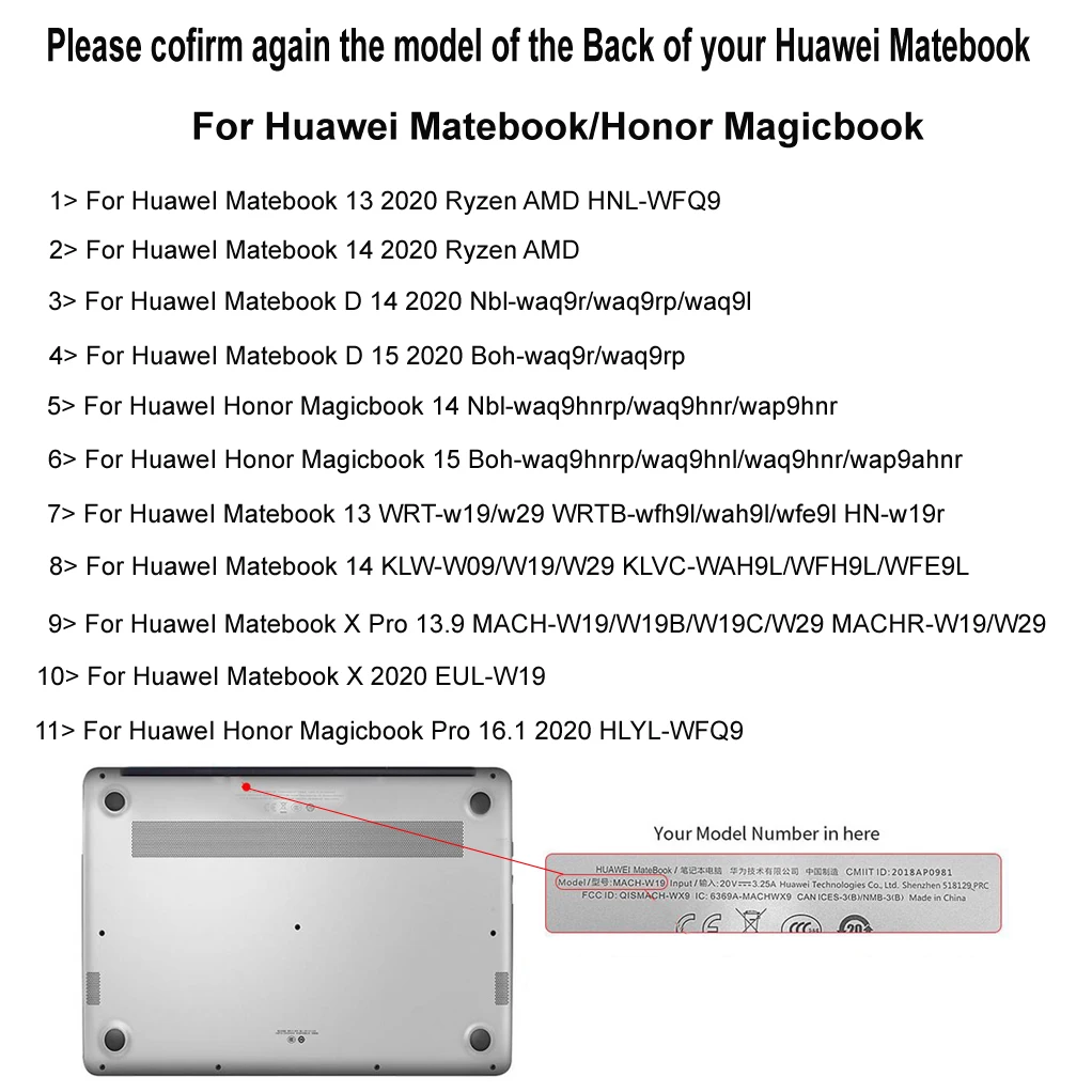 Жесткий корпус из ПВХ индивидуальный чехол для Huawei Matebook 13 14 X Pro 9 заменяемый