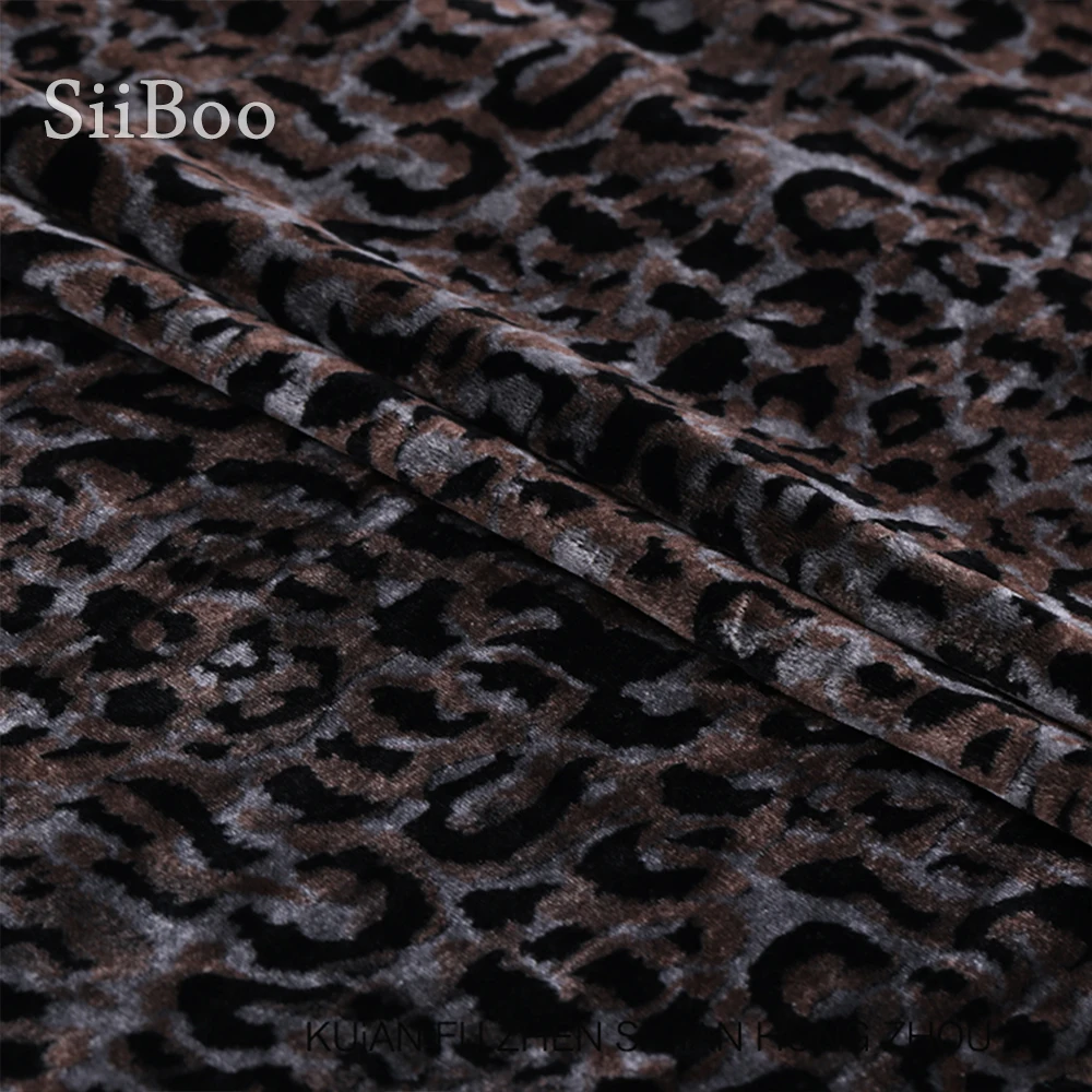 Siiboo Италия винтажный Леопардовый принт 100% натуральный шелк бархатная ткань для