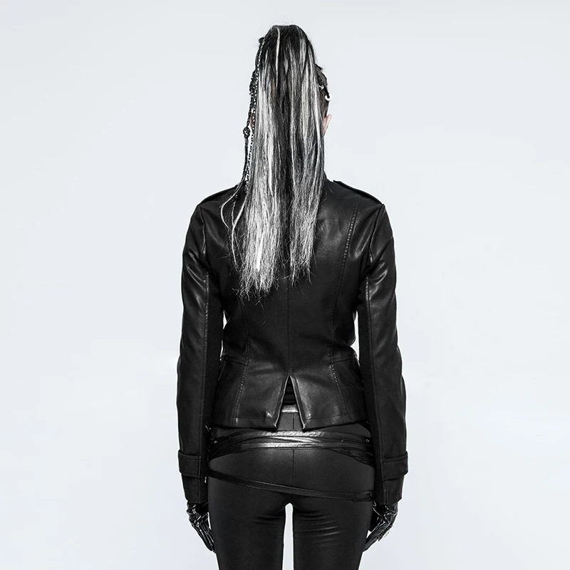 Женская военная форма в стиле панк короткая куртка из искусственной кожи