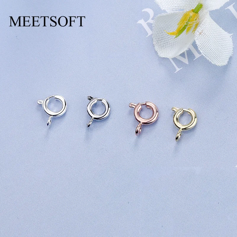 

MEETSOFT 10 шт./лот классические разноцветные Круглые весенние застежки шармы DIY ювелирные изделия ручной работы ожерелье браслет оптовая продажа аксессуаров