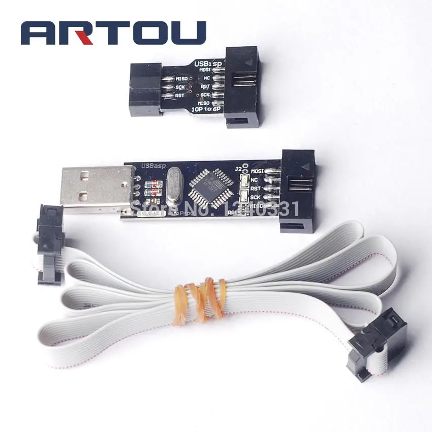 USBASP/USBISP+ STK500 10Pin на 6Pin адаптер 3,3 V/5 V AVR программист USB линия загрузки ATMEGA128 ATMEGA8 USBASP USBISP AVRISP